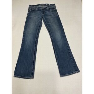 Miss Me Jeans Women 31 Bootcut Dark Wash Embroidered Rhinestone JP5033R